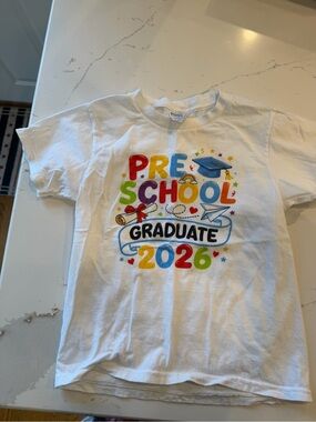 Kids "Preschool Graduate 2026" White Graphic Tee